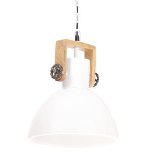 Lampă suspendată industrială, 25 W, alb, 30 cm, E27, rotund - Img 2