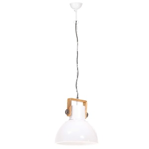 Lampă suspendată industrială, 25 W, alb, 40 cm, E27, rotund - Img 5