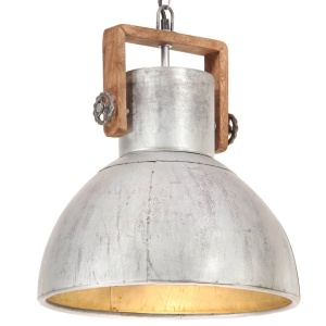 Lampă suspendată industrială 25 W, argintiu, 40 cm, E27, rotund