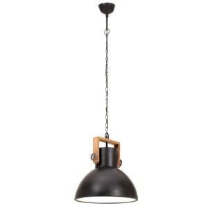 Lampă suspendată industrială, 25 W, negru, rotund, 40 cm, E27 - Img 4