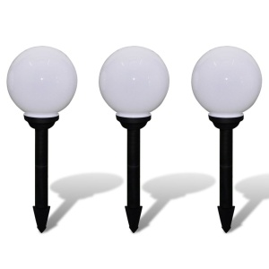 Lămpi solare pentru exterior cu LED-uri + țăruși, 20 cm, 3 buc - Img 2