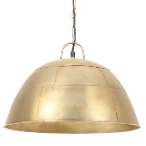 Lustră industrială vintage, 25 W, 41 cm, alamă, rotund, E27 - Img 3