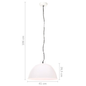 Lustră industrială vintage, 25 W, alb, rotund, 41 cm E27 - Img 9