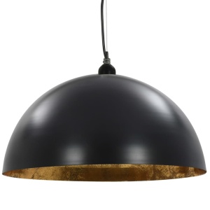 Lustre, 2 buc., negru și auriu, 50 cm, semisferic, E27 - Img 8