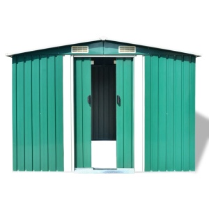Magazie șopron metalic de grădină, 257 x 205 x 178 cm, verde - Img 4