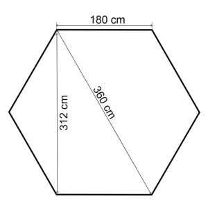 Marchiză pavilion de grădină, perdele, hexagonal, 360x265 cm - Img 7