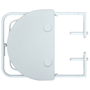 Masă balcon suspendată alb 60x64x83,5 cm plastic aspect ratan - Img 5