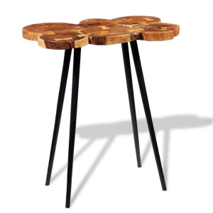 Masă bar lemn masiv de salcâm, model bușteni 90x60x110 cm - Img 2