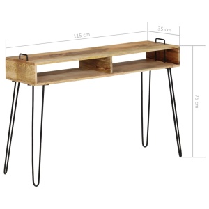 Masă consolă, 115 x 35 x 76 cm, lemn masiv de mango - Img 10