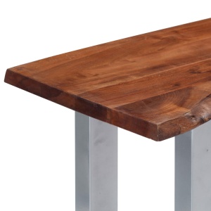 Masă consolă, 115x35x76 cm, lemn masiv de acacia și fier - Img 4