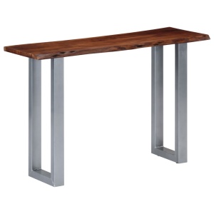 Masă consolă, 115x35x76 cm, lemn masiv de acacia și fier - Img 10