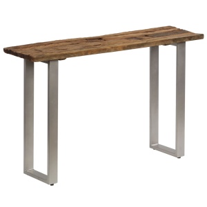Masă consolă, 120 x 35 x 76 cm, lemn reciclat și oțel - Img 10