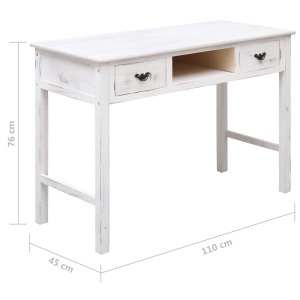 Masă consolă, alb antichizat, 110 x 45 x 76 cm, lemn - Img 10
