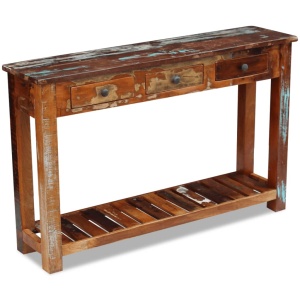 Masă consolă, lemn reciclat de esență tare, 120x30x76 cm - Img 8
