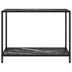 Masă consolă, negru, 100 x 35 x 75 cm, sticlă securizată - Img 2