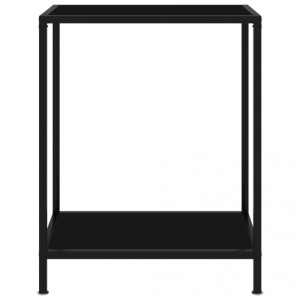 Masă consolă, negru, 60 x 35 x 75 cm, sticlă securizată - Img 2
