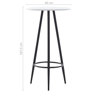 Masă de bar, alb, 60 x 107,5 cm, MDF - Img 4