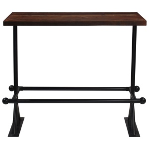 Masă de bar, lemn masiv reciclat, maro inchis, 120x60x107 cm - Img 2