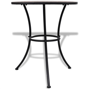 Masă de bistro, cărămiziu, 60 cm, mozaic - Img 2