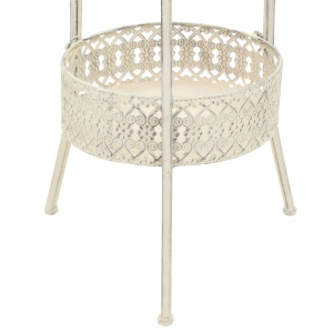 Masă de bistro stil vintage, metal, rotund, 40 x 70 cm, alb - Img 6