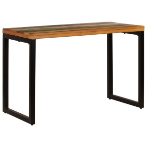 Masă de bucătărie, 115x55x76 cm, lemn masiv reciclat și oțel - Img 2