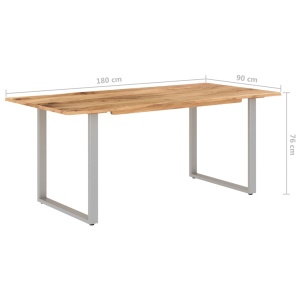 Masă de bucătărie, 180 x 90 x 76 cm, lemn masiv de acacia - Img 6