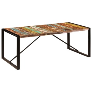 Masă de bucătărie, 200x100x75 cm, lemn reciclat de sheesham - Img 9