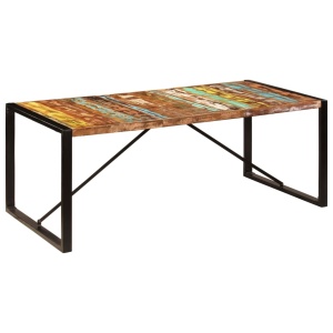 Masă de bucătărie, 200x100x75 cm, lemn reciclat de sheesham - Img 12