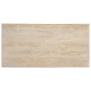 Masă de bucătărie, alb, 120 x 60 x 75 cm, lemn masiv de mango - Img 4