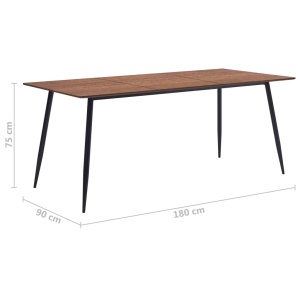 Masă de bucătărie, maro, 180 x 90 x 75 cm, MDF - Img 5
