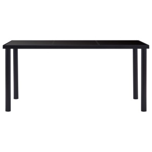 Masă de bucătărie, negru, 160 x 80 x 75 cm, sticlă securizată - Img 2