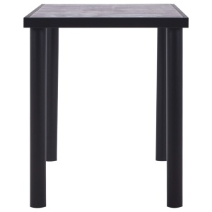 Masă de bucătărie, negru &amp; gri beton, 120 x 60 x 75 cm, MDF - Img 3