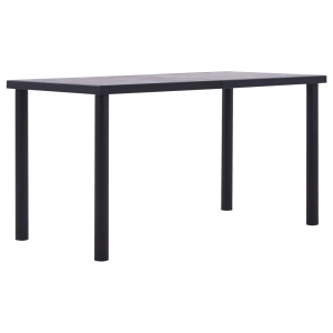 Masă de bucătărie, negru &amp; gri beton, 140 x 70 x 75 cm, MDF