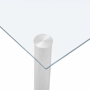 Masă de bucătărie, transparent, 120x60x75 cm, sticlă securizată - Img 4
