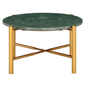 Masă de cafea verde 60x60x35 cm piatră naturală aspect marmură - Img 2