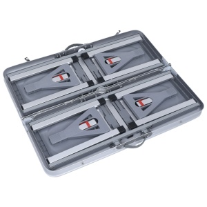 Masă de camping pliabilă cu 4 scaune, oțel și aluminiu - Img 8