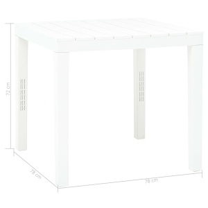 Masă de grădină, alb, 78 x 78 x 72 cm, plastic - Img 5
