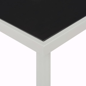 Masă de grădină, negru, 220 x 90 x 74,5 cm, oțel - Img 4