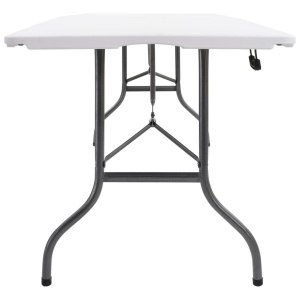 Masă de grădină pliabilă, alb, 180 x 72 x 72 cm, HDPE - Img 3