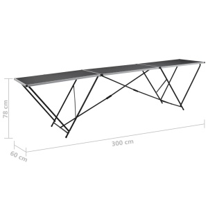 Masă de lipire pliabilă, 300 x 60 x 78 cm, MDF și aluminiu - Img 10