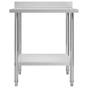 Masă de lucru bucătărie bordură antistropire 80x60x93 cm oțel - Img 3