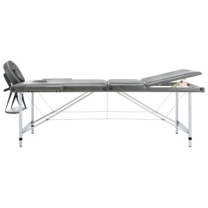 Masă de masaj cu 3 zone, cadru aluminiu, antracit, 186 x 68 cm - Img 5