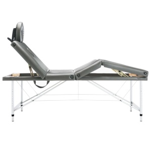 Masă de masaj cu 4 zone, cadru aluminiu, antracit, 186 x 68 cm - Img 3