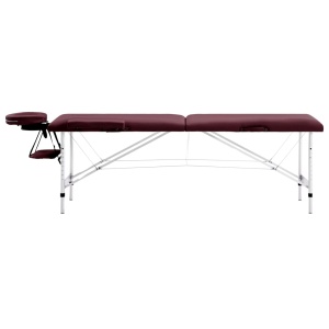 Masă de masaj pliabilă, 2 zone, violet, aluminiu - Img 2