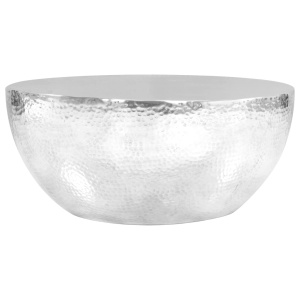 Măsuță cafea, argintiu, 70 x 30 cm, aluminiu bătut cu ciocanul