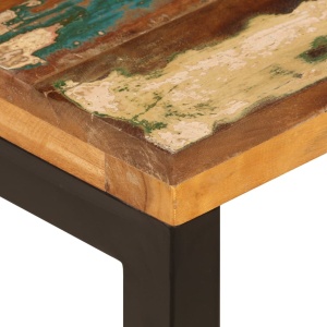 Măsuță de cafea, 110x50x35 cm, lemn masiv reciclat și oțel - Img 5