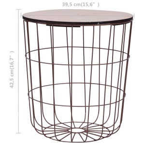Măsuță de cafea, arămiu, Ø 39,5 cm, MDF - Img 6