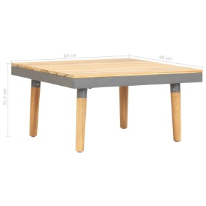 Măsuță de cafea de grădină, 60x60x31,5 cm lemn masiv acacia - Img 5