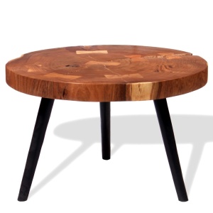 Măsuță de cafea din buștean lemn masiv de acacia (55-60)x40 cm - Img 8