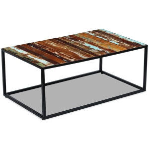 Măsuță de cafea din lemn de esență tare reciclat 100x60x45 cm - Img 3